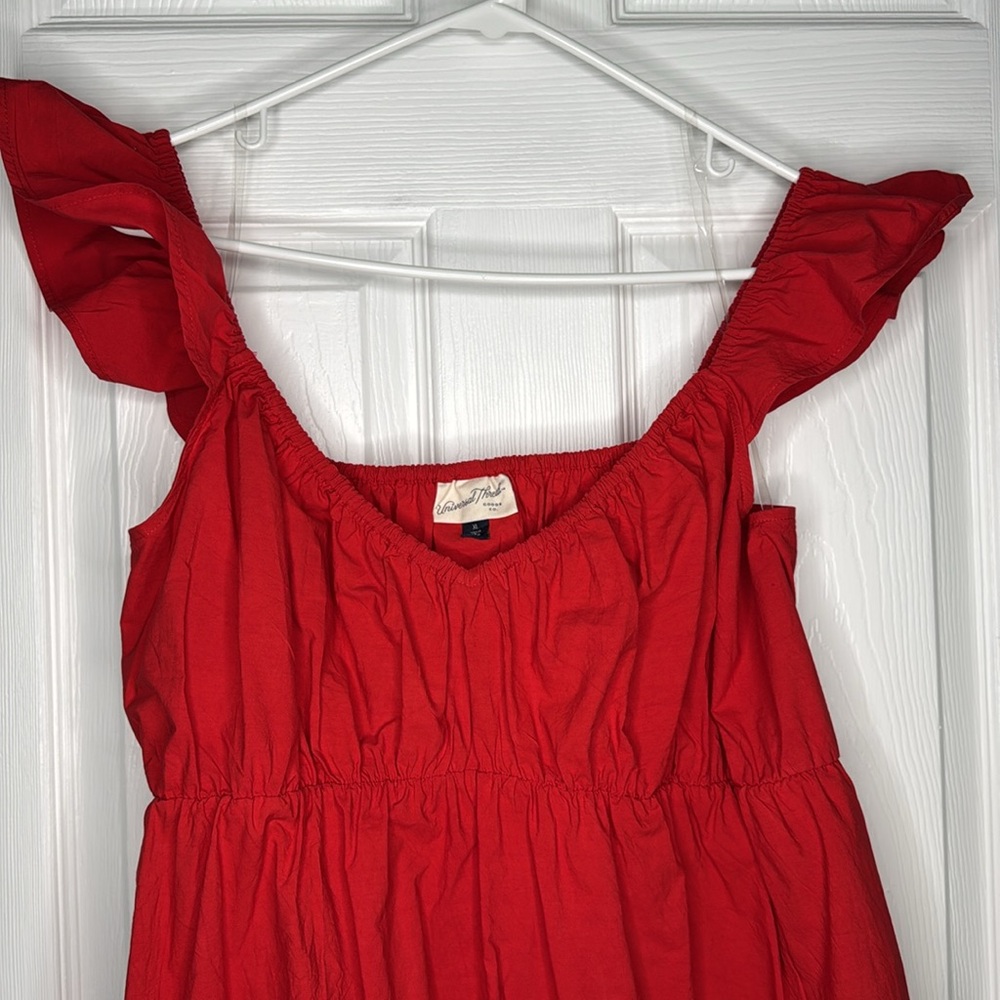 Universal Thread Red Ruffle-Shoulder Maxi Dress - Picture 7 of 7